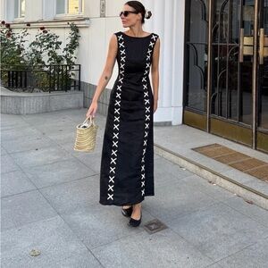 NWT VRG GRL MAJA LINEN MAXI DRESS